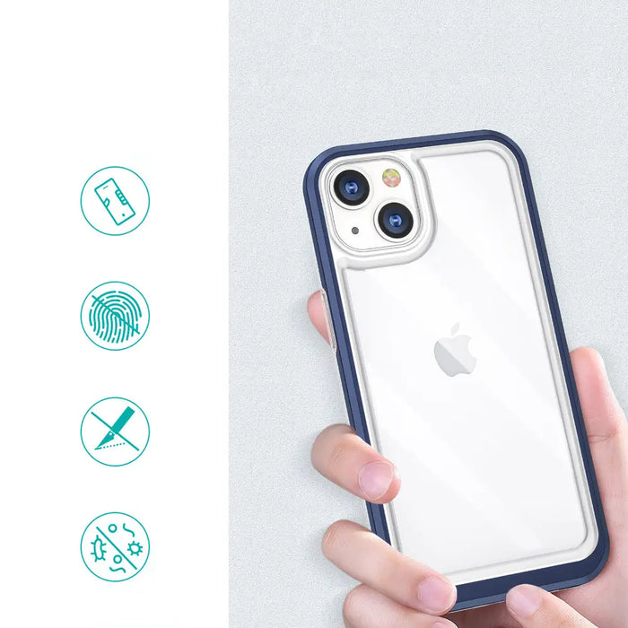 Clear 3in1 case for iPhone 13 mini gel cover with frame blue - Cell phone cases and covers<<<HurtelXML
