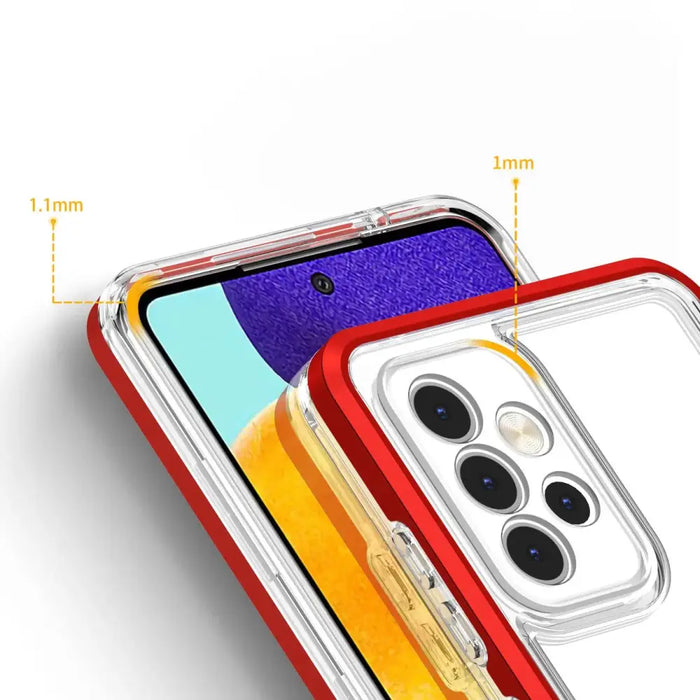 Clear 3in1 Case for Samsung Galaxy A33 5G Frame Gel Cover Red - Cell phone cases and covers<<<HurtelXML