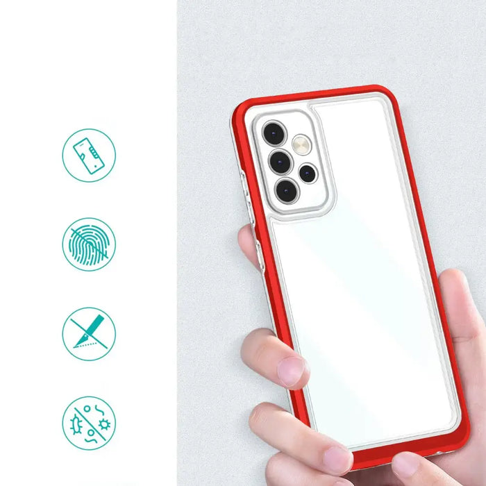 Clear 3in1 Case for Samsung Galaxy A33 5G Frame Gel Cover Red - Cell phone cases and covers<<<HurtelXML