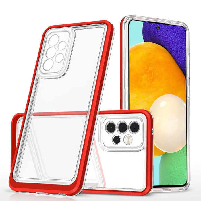 Clear 3in1 Case for Samsung Galaxy A33 5G Frame Gel Cover Red - Cell phone cases and covers<<<HurtelXML