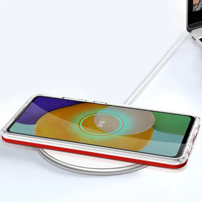 Clear 3in1 Case for Samsung Galaxy A33 5G Frame Gel Cover Red - Cell phone cases and covers<<<HurtelXML