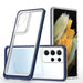Clear 3in1 Case for Samsung Galaxy S21 Ultra 5G Frame Gel Cover Blue - Cell phone cases and covers<<<HurtelXML