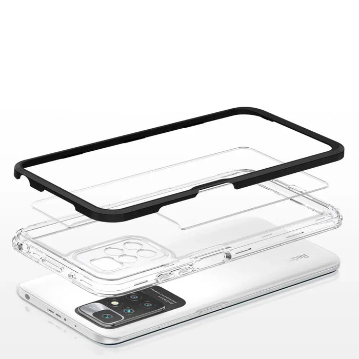 Clear 3in1 Case for Xiaomi Redmi 10 Frame Gel Cover Black - Cell phone cases and covers<<<HurtelXML