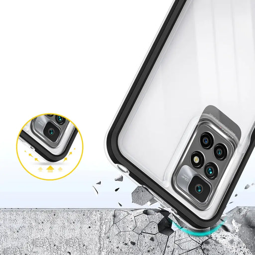 Clear 3in1 Case for Xiaomi Redmi 10 Frame Gel Cover Black - Cell phone cases and covers<<<HurtelXML