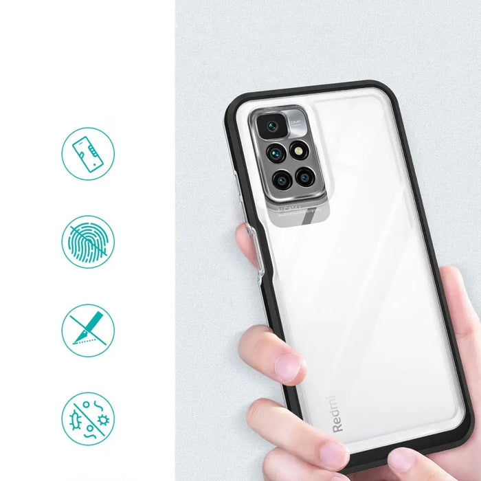Clear 3in1 Case for Xiaomi Redmi 10 Frame Gel Cover Black - Cell phone cases and covers<<<HurtelXML