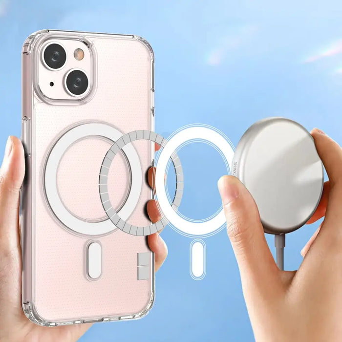 Clear Magnetic Case with MagSafe for iPhone 14 with a silver ring - transparent - Cell phone cases
