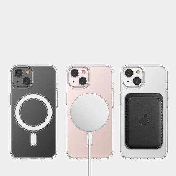 Clear Magnetic Case with MagSafe for iPhone 14 with a silver ring - transparent - Cell phone cases