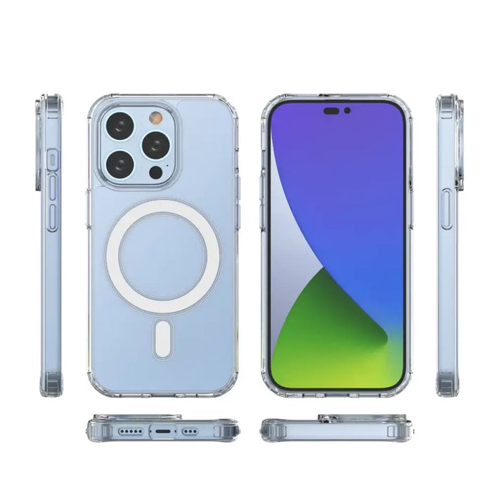 Clear Magnetic Case with MagSafe for iPhone 14 Pro with silver ring - transparent - Cell phone cases