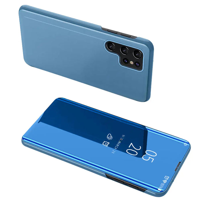 Clear View Case for Samsung S24 Ultra with flap - blue - Cell phone cases and covers<<<HurtelXML