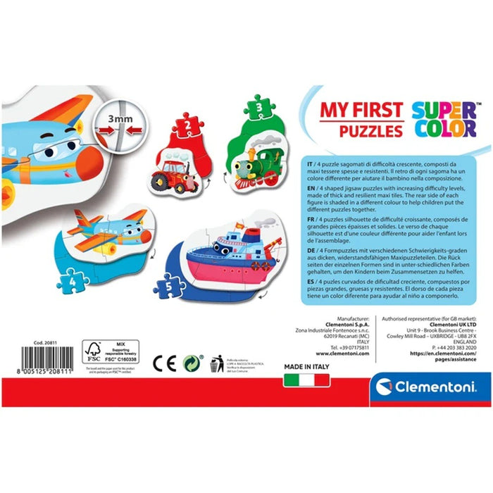 CLEMENTONI 2+3+4+5 hrs. Puzzle My First Puzzle Vehicles