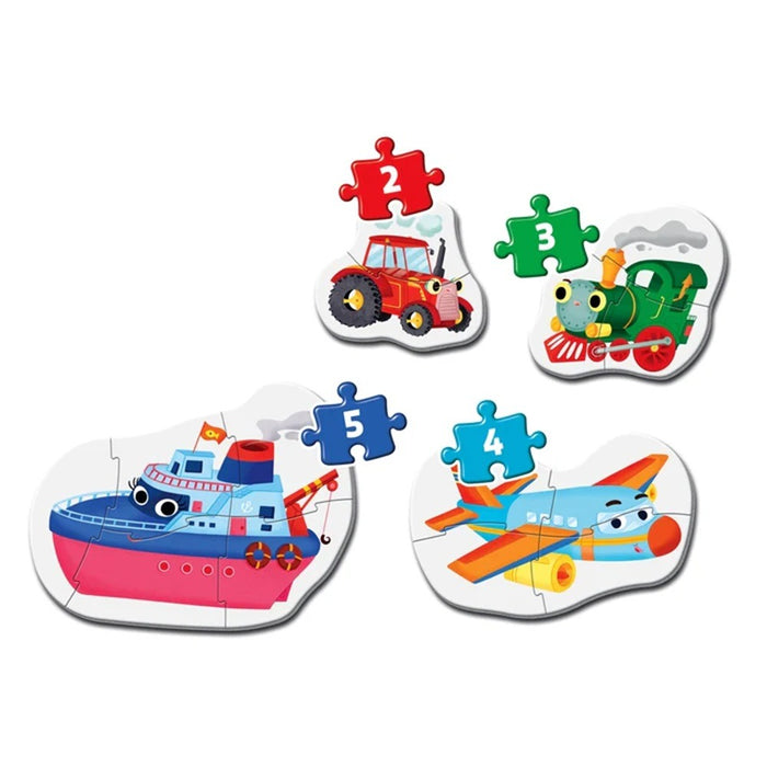 CLEMENTONI 2+3+4+5 hrs. Puzzle My First Puzzle Vehicles