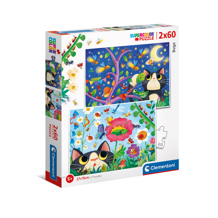 CLEMENTONI 2x60h. Puzzle Bugs