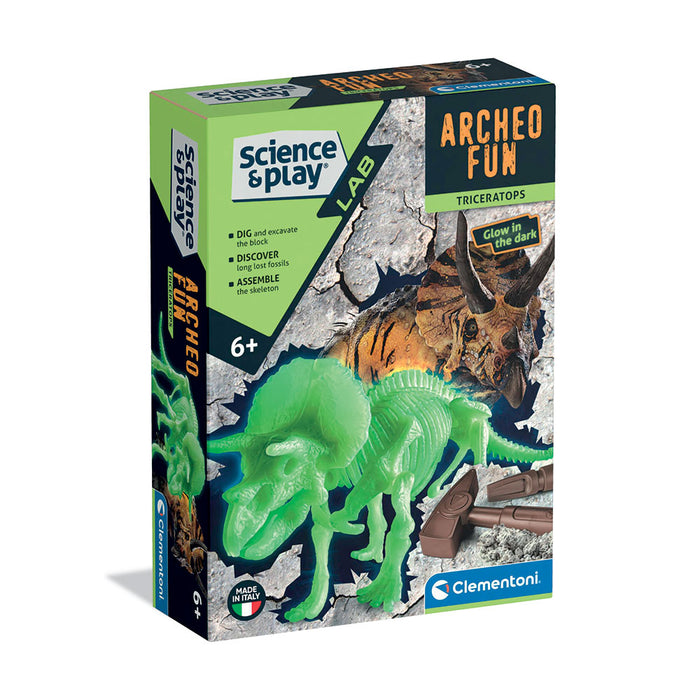 Clementoni Science & Play Educational Kit - Uncover a Triceratops skeleton
