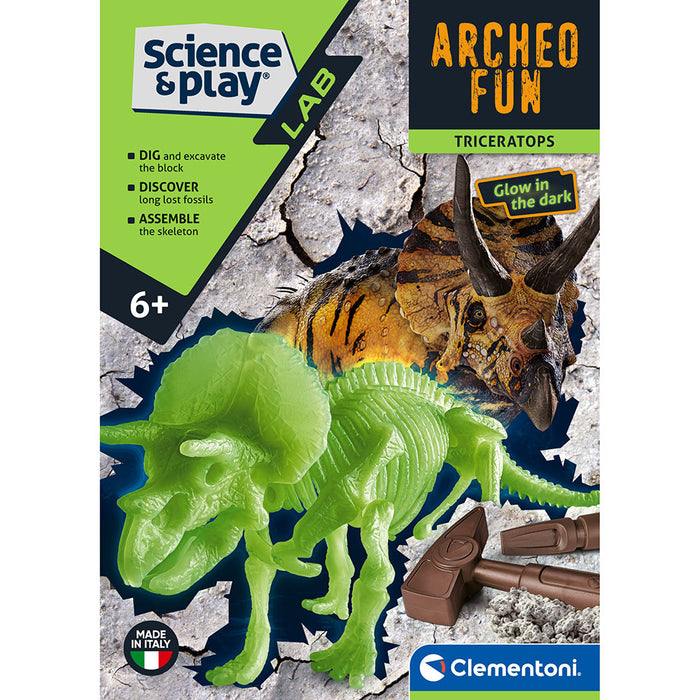 Clementoni Science & Play Educational Kit - Uncover a Triceratops skeleton