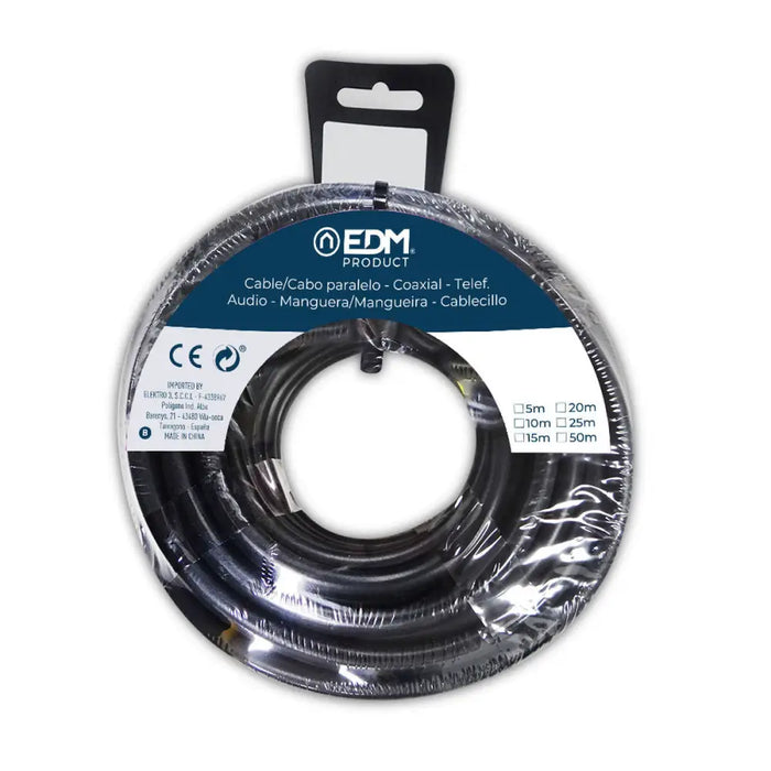 Coaxial TV Antenna Cable EDM 28330 Black 5 m 3 x 1 mm - Електроника Телевизори<<<Компютри| Електроника<<<BigBuy&&&Аудио