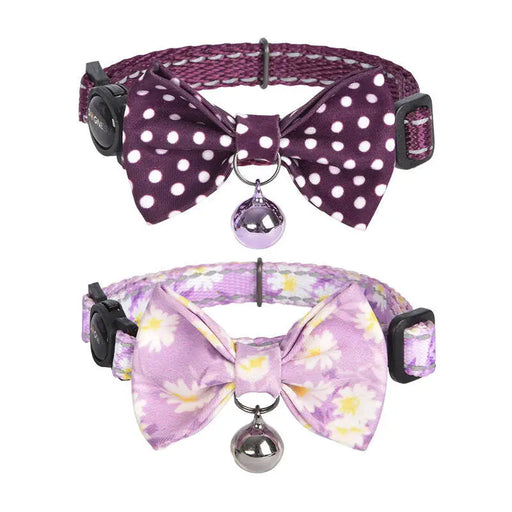 Collar set Dogness for cats 2 pcs (Calamus Purple/Polka Dot Purple) - Walking and transportation<<<Pets<<<InnproXML