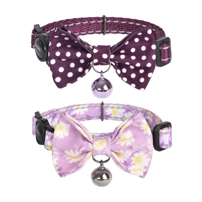 Collar set Dogness for cats 2 pcs (Calamus Purple/Polka Dot Purple) - Walking and transportation<<<Pets<<<InnproXML