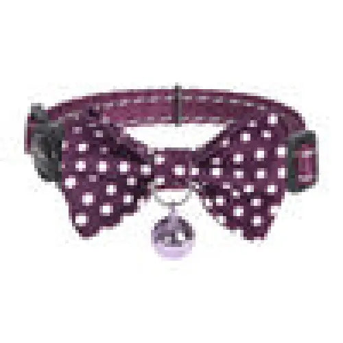 Collar set Dogness for cats 2 pcs (Calamus Purple/Polka Dot Purple) - Walking and transportation<<<Pets<<<InnproXML
