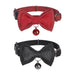 Collar set Dogness for cats 2 pcs (Genuine Leather Red/Fiber Black) - Walking and transportation<<<Pets<<<InnproXML