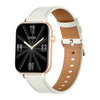 COLMI C28 Smartwatch in Gold with a White Leather Strap