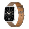 COLMI C28 Smartwatch – Silver + Brown Leather Strap