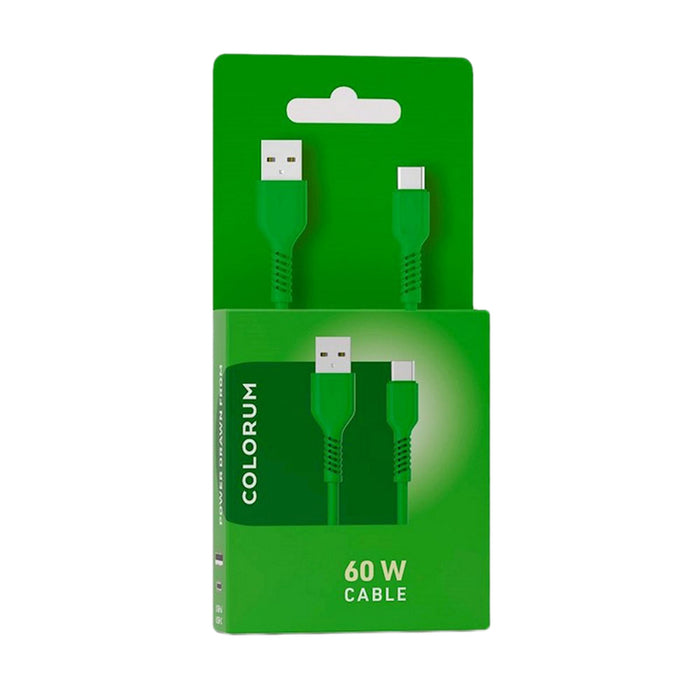CABLE COLORUM USB-A TO USB-C 1.8M GREEN