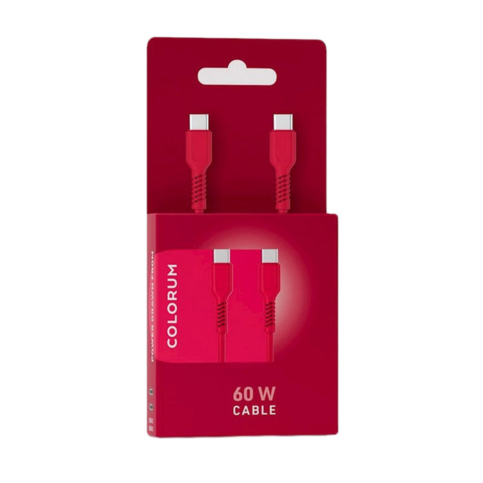 CABLE COLORUM USB-C TO USB-C 1.8M RED
