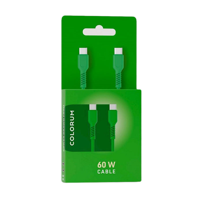 CABLE COLORUM USB-C TO USB-C 1.8M GREEN