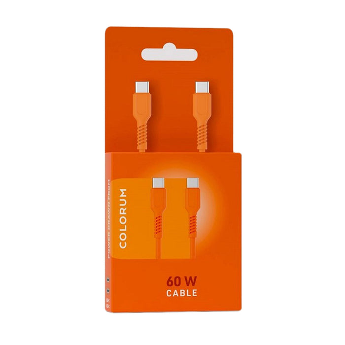 CABLE COLORUM USB-C TO USB-C 1.8M ORANGE