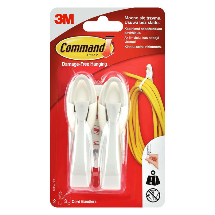 CABLE BUNDLE ORGANIZER 2 PCS + 3 STRAPS UP TO 1 KG COMMAND 17304