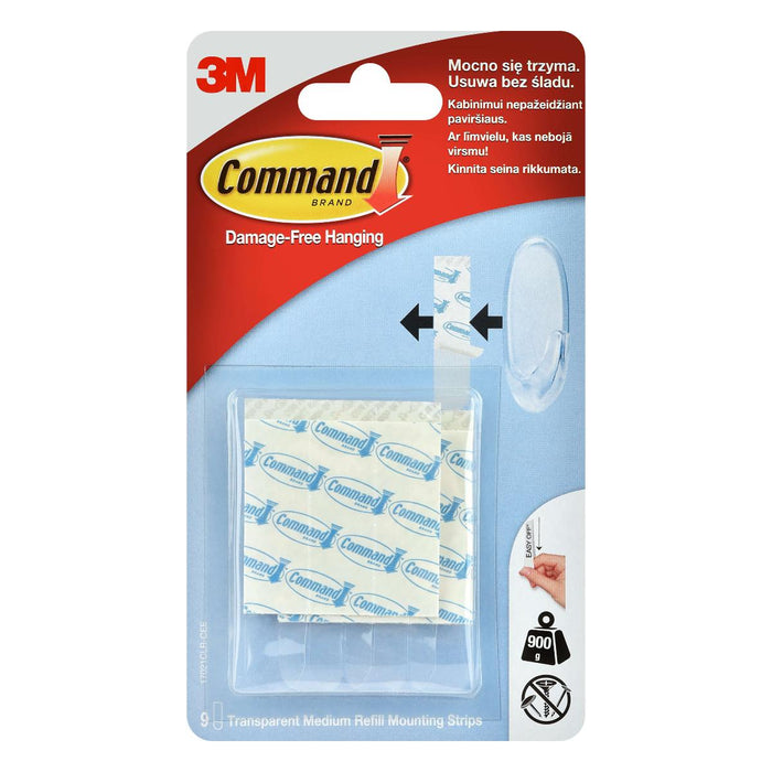 ASSEMBLY TAPES SPARE M R-R TRANSPARENT 9 PCS UP TO 0.9 KG COMMAND 17021 CLR
