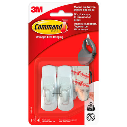 UNIVERSAL HANGERS, SMALL 2 PCS., 4 STRIPS, 0.450KG./PACK. COMMAND
