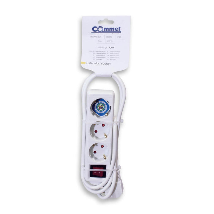 SPLITTER 3 SOCKETS WRENCH 1.4M WHITE COMMEL