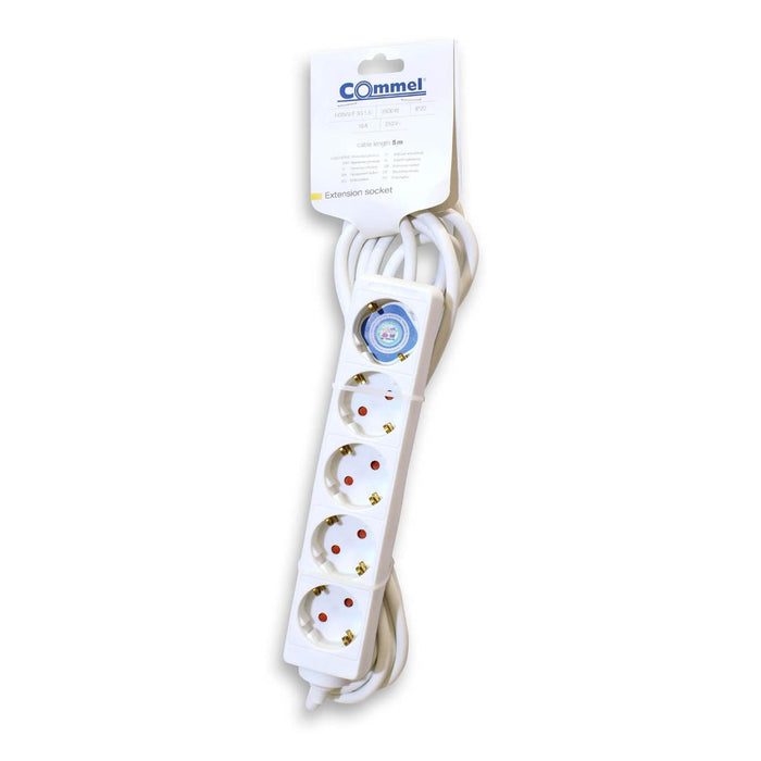 SPLITTER 5 SOCKETS 5 M WHITE COMMEL