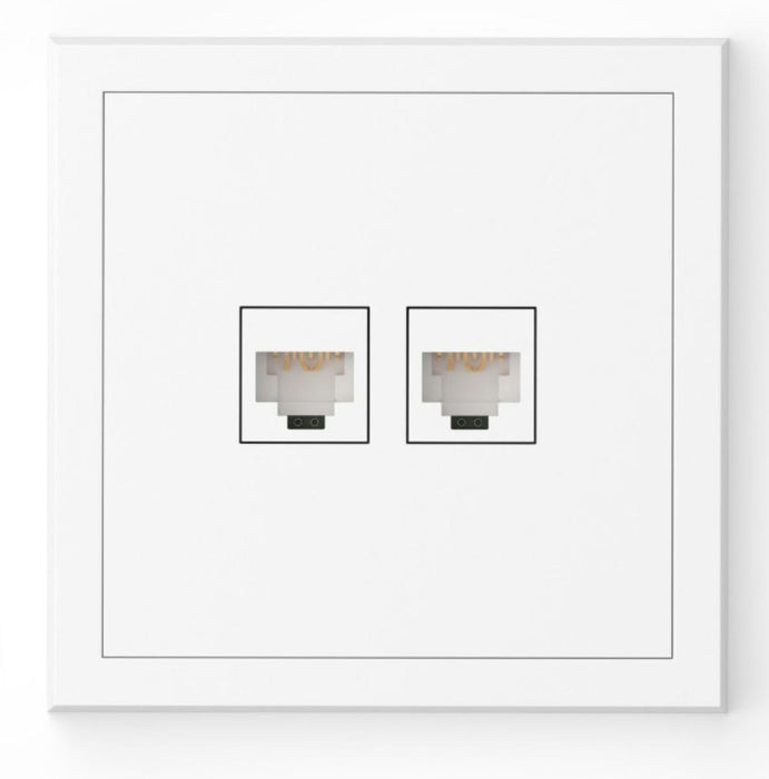 SOCKET 2XRJ45 UTP CAT.6 WITH WHITE FRAME