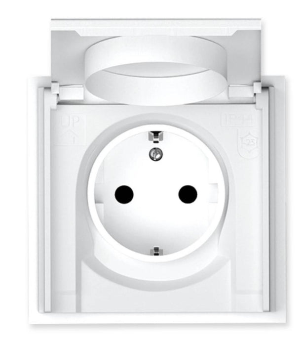 CONTACT SHUKO 16A IP44 WITH COVER WHITE COMMEL