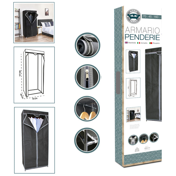 TEXTILE WARDROBE 70X45X160 CM ARMARIO CHIC COMPACTOR