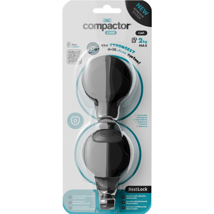 SMALL HOOKS 2PCS VACUUM COMPACTOR BESTLOCK BLACK