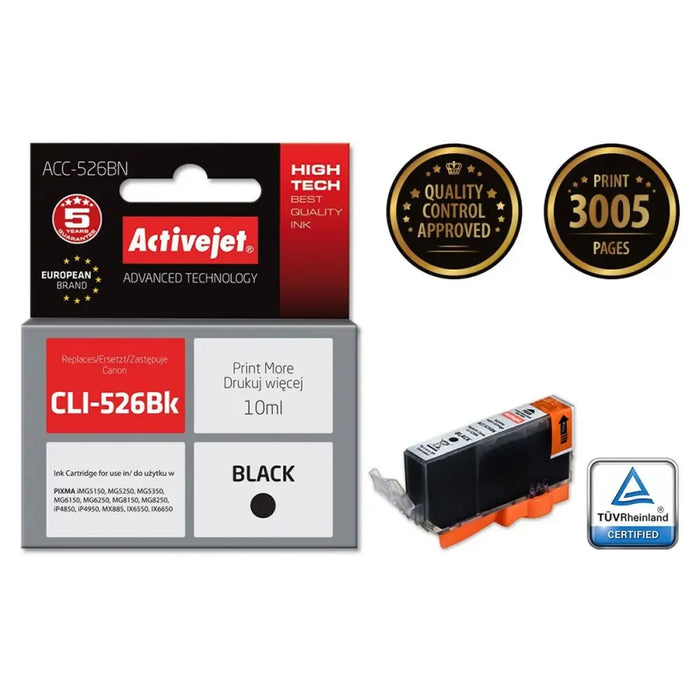 Compatible Ink Cartridge Activejet ACC-526BN Black - Оригинални Касети с Мастило<<<Електроника Периферни и резервни