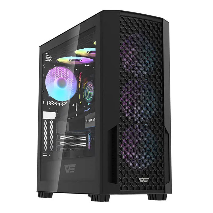 Computer case Darkflash DF2100 + 4 ARGB fans (black) - With fan<<<PC Cases<<<Gaming<<<InnproXML