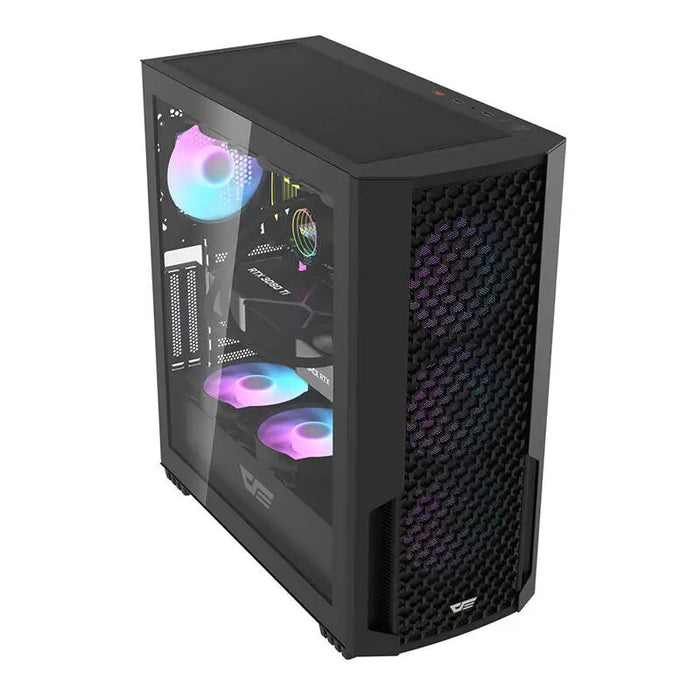 Computer case Darkflash DF2100 + 4 ARGB fans (black) - With fan<<<PC Cases<<<Gaming<<<InnproXML