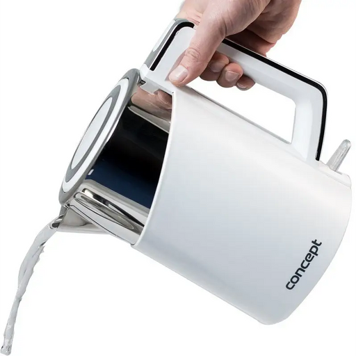 Concept RK3170 electric kettle 1.7 L 2200 W Stainless steel White - Electric kettlesAGD-CZE<<<Home Appliance