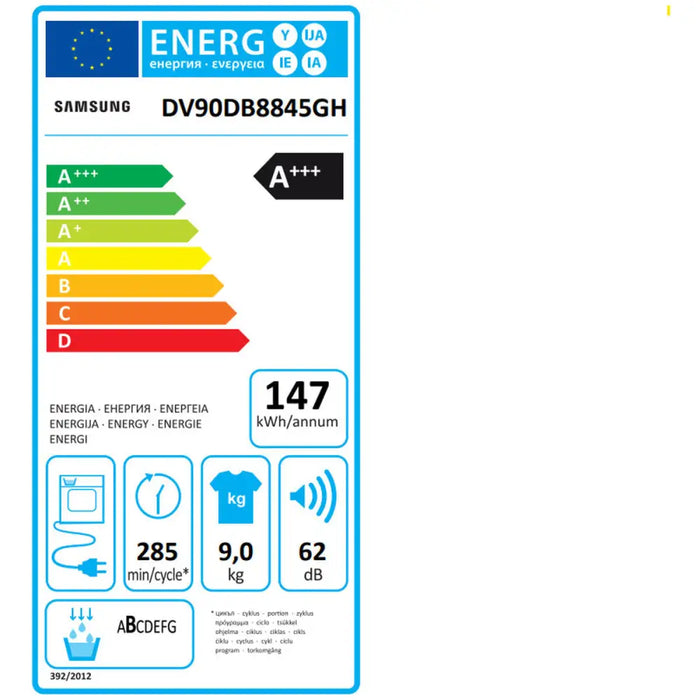 Condensation dryer Samsung DV90DB8845GHU3 White 9 kg - Почистване Прахосмукачки И Гладене<<<Дом
