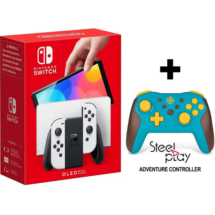 Console Nintendo Switch OLED White + Controller Adventure - Игрови конзоли<<<Конзоли и аксесоари<<<ТВ Аудио