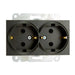CONTACT DOUBLE BLACK PANASONIC KARRE PLUS - Ключове и контакти<<<Електроматериали<<<Praktiker&&&Ключове и