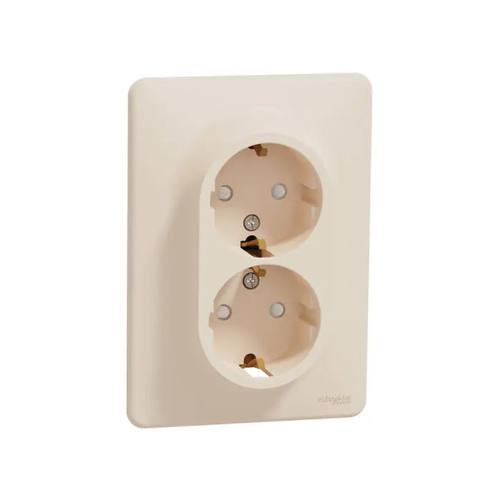 CONTACT DOUBLE CREAM SCHNEIDER SEDNA (SDD312221) - Ключове и контакти<<<Електроматериали<<<Praktiker&&&Ключове и