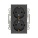CONTACT DOUBLE MECHANISM GRAPHITE MAKEL KAREA LINE - Ключове и контакти<<<Електроматериали<<<Praktiker&&&Ключове и