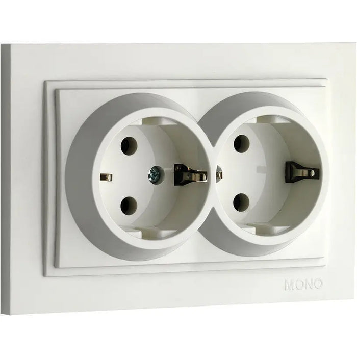 CONTACT DOUBLE WHITE MONO DESPINA - Ключове и контакти<<<Електроматериали<<<Praktiker&&&Ключове и