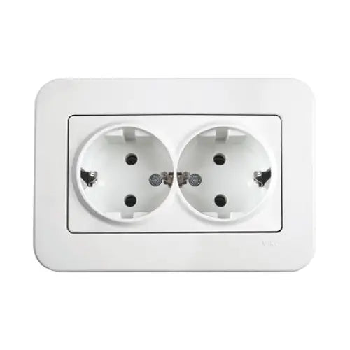 CONTACT DOUBLE WHITE VIKO BY PANASONIC Rollina - Ключове и контакти<<<Електроматериали<<<Praktiker&&&Ключове и