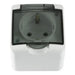 CONTACT IP44 SINGLE WHITE/TRANSPARENT COVER MELOPLAM TONI - Ключове и контакти<<<Електроматериали<<<Praktiker&&&Ключове